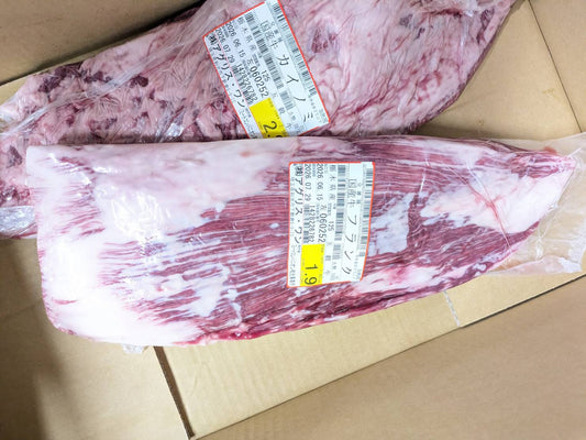 【写真現物】●冷凍 　国産交雑牛ササミ　 枝番（125左）1.9kg　単価5,850/kg（税込）