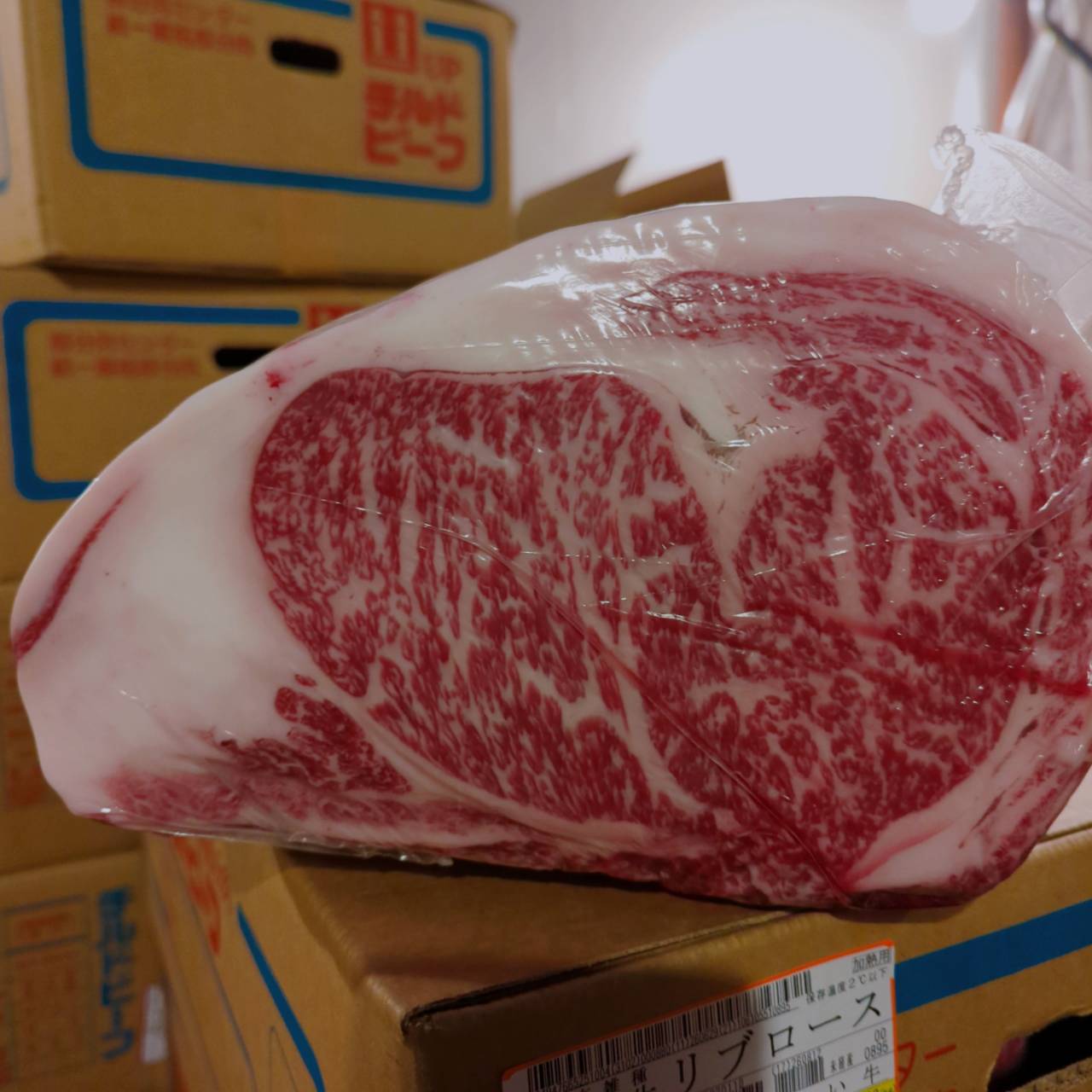 【写真現物】冷蔵 　国産交雑牛 リブロース　 745左 8.8kg 　単価5,200/kg（税込）