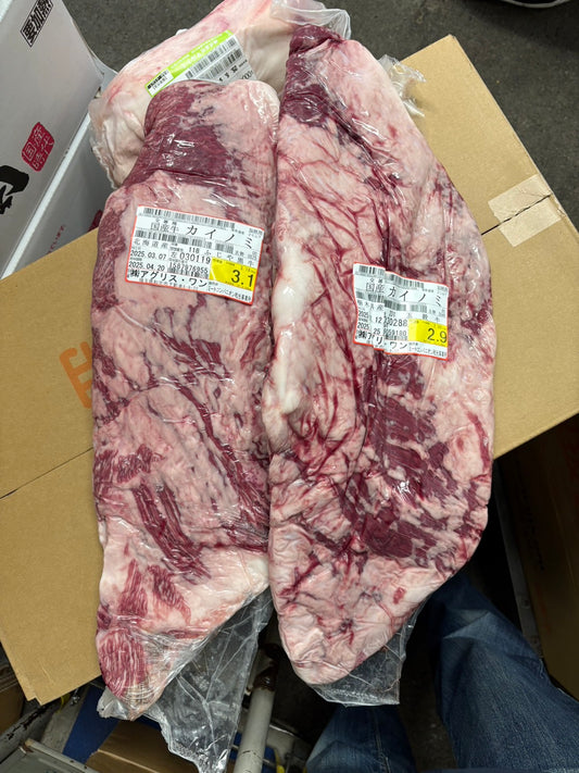冷凍　 交雑牛カイノミ 重量不定貫　単価4980円（税込）/kg