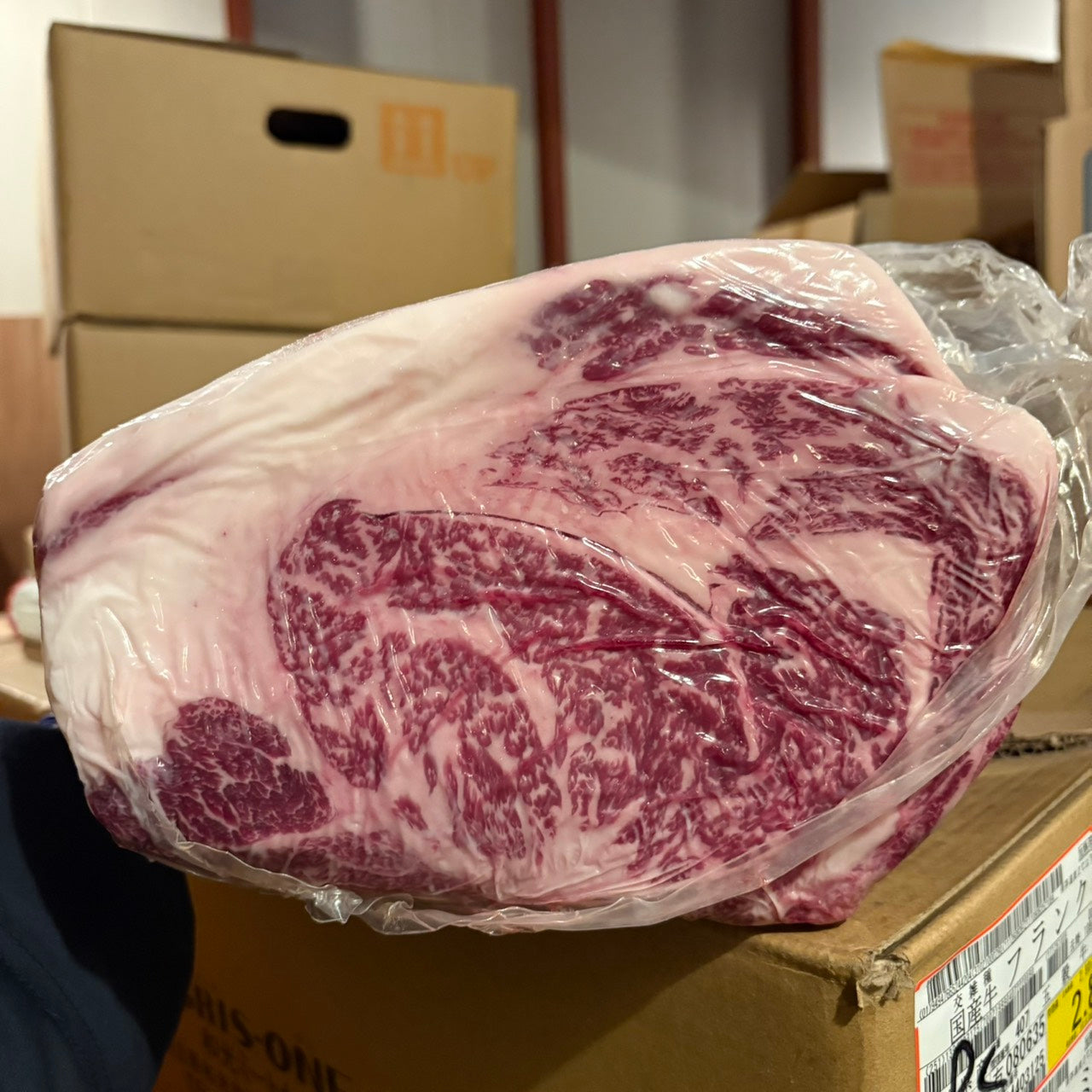 【写真現物】冷蔵 　国産交雑牛 リブロース　5650左　6.2kg 　単価5,200/kg（税込）