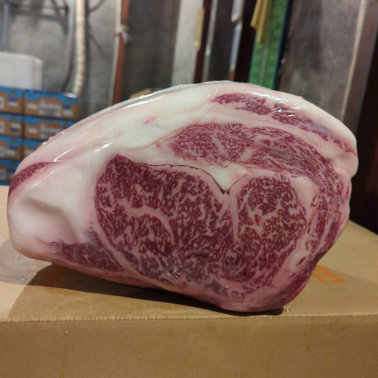 【写真現物】冷蔵 　国産交雑牛 リブロース　203左　10.9kg 　単価5,200/kg（税込）
