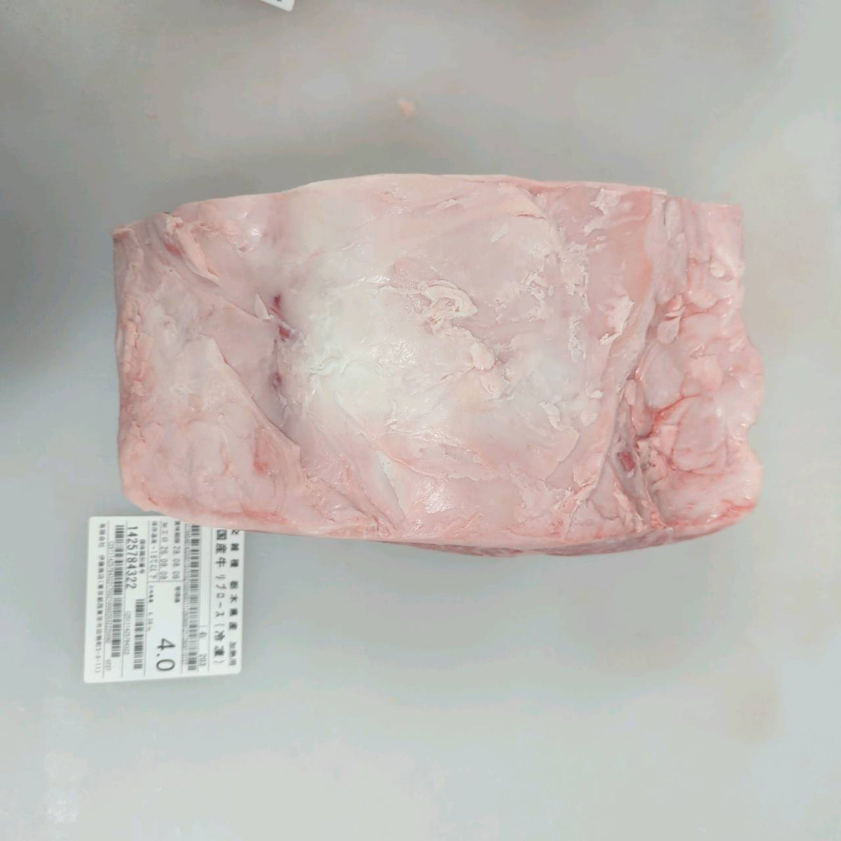 【写真現物】●冷凍　国産交雑牛リブロース カブリ無し　4番クラス　4.0kg　203右　単価¥6000/kg （税込）