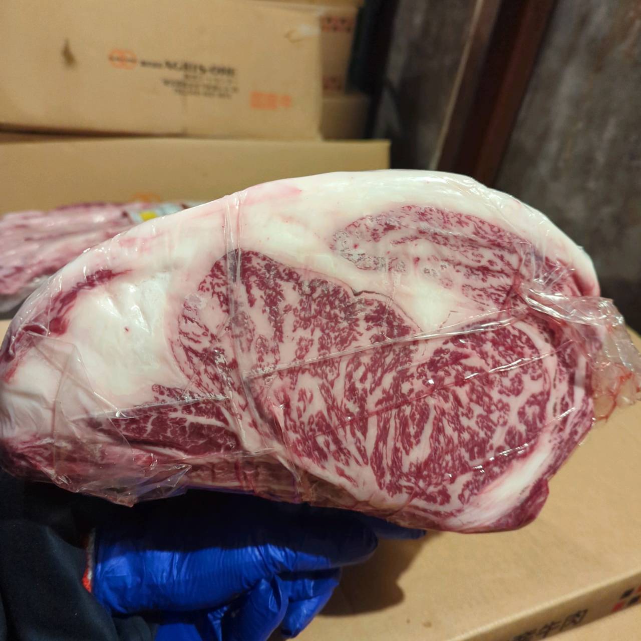 【写真現物】冷蔵 　国産交雑牛 リブロース　400左　9.8kg 　単価5,200/kg（税込）