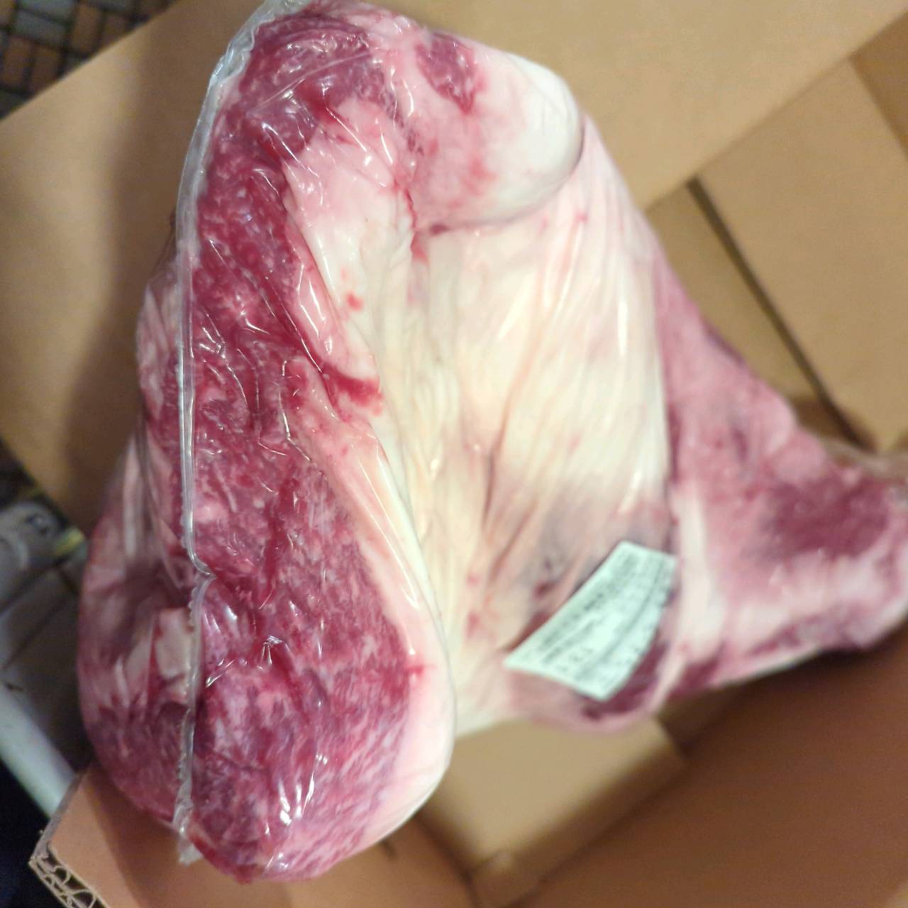 【写真現物】冷蔵 　国産交雑牛ブリスケ　4番クラス　 5157右 13.1kg 　単価2,480/kg（税込）