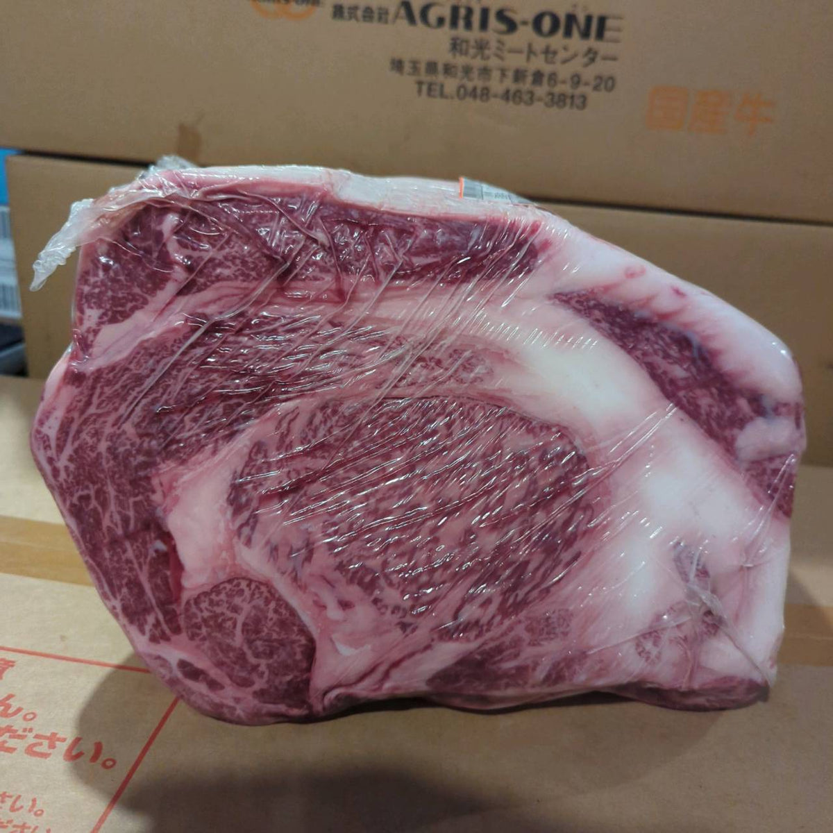 【写真現物】冷蔵 　国産交雑牛 リブロース　537左　9.1kg 　単価5,200/kg（税込）