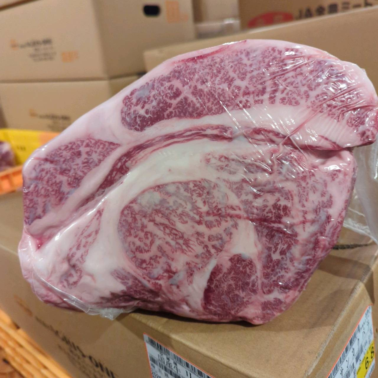 【現物写真】冷蔵 国産交雑牛リブロース 埼玉県産 609右 8.9kg 単価5,500/kg（税込） 賞味期限2026年11月06日